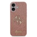 iPhone 17 Guess Fixed Glitter 4G Metal Logo Cover - Pink