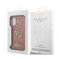 iPhone 17 Guess Fixed Glitter 4G Metal Logo Cover - Pink