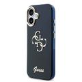iPhone 17 Guess IML 4G Script Metal Logo Cover - Blå