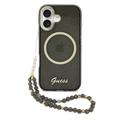 iPhone 17 Guess IML Glitter Script Rem Cover - MagSafe-kompatibel - Sort