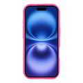 iPhone 17 stødsikkert TPU-cover med hjertemønster og forhøjede kanter - Hot Pink