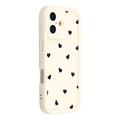 iPhone 17 stødsikkert TPU-cover med hjertemønster og forhøjede kanter