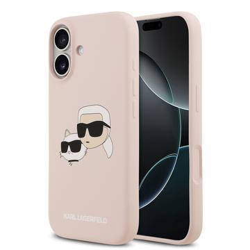 iPhone 17 Karl Lagerfeld Double Heads MagSafe cover i flydende silikone - Pink