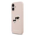 iPhone 17 Karl Lagerfeld Double Heads MagSafe cover i flydende silikone - Pink