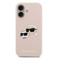 iPhone 17 Karl Lagerfeld Double Heads MagSafe cover i flydende silikone - Pink