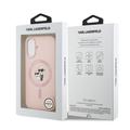 iPhone 17 Karl Lagerfeld Karl and Choupette MagSafe Cover i flydende silikone - Pink