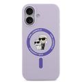 iPhone 17 Karl Lagerfeld Karl and Choupette MagSafe Cover i flydende silikone - Lilla