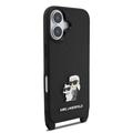 iPhone 17 Karl Lagerfeld Saffiano Crossbody Metal Karl & Choupette Cover - Sort