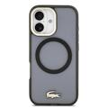 iPhone 17 Lacoste Frosted Finish Gold Logo Hybrid Cover - MagSafe-kompatibel - Sort
