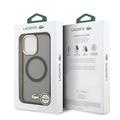 iPhone 17 Lacoste Frosted Finish Gold Logo Hybrid Cover - MagSafe-kompatibel - Sort