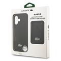 iPhone 17 Lacoste Iconic Petit Pique MagSafe cover og magnetisk kortholder - Sort