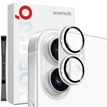 iPhone 17 Northjo Fuld beskyttelse af kameralinsebeskytter i mat metal og hærdet glas - Sølv