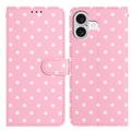 iPhone 17 Pung Etui med Prikket Mønster - Pink