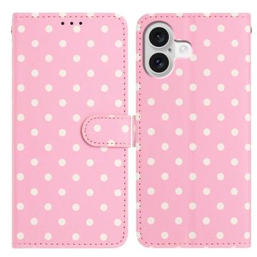 iPhone 17 Pung Etui med Prikket Mønster - Pink