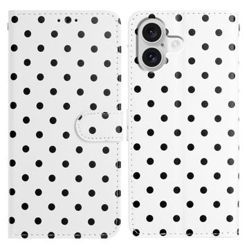 iPhone 17 Pung Etui med Prikket Mønster - Hvid