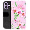 iPhone 17 Premium Flip Cover med Pung - Vandfarveblomster