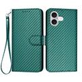 iPhone 17 Premium Wallet-etui med rem - kulfiberstruktur