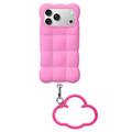 iPhone 17 Pro/18 Pro Cloud Puffer-silikone cover - Knaldlyserød