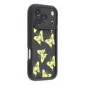 iPhone 17 Pro TPU-cover med Sommerfugleprint - Gul / Sort
