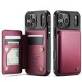 iPhone 17 Pro/18 Pro Caseme C22-etui RFID-kortpung - rød