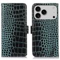 iPhone 17 Pro/18 Pro Crocodile Series Læderpung med RFID