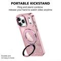 iPhone 17 Pro Glitter Hybrid Cover med Kickstand - MagSafe-kompatibel - Pink