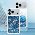 iPhone 17 Pro Glitter Quicksand TPU Cover - Blå hjerter