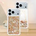 iPhone 17 Pro Glitter Quicksand TPU Cover - Guldhjerter