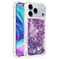 iPhone 17 Pro Glitter Quicksand TPU Cover - Lilla hjerter
