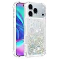 iPhone 17 Pro Glitter Quicksand TPU Cover - Sølvhjerter