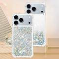 iPhone 17 Pro Glitter Quicksand TPU Cover - Sølvhjerter