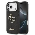 iPhone 17 Pro Guess Fixed Glitter 4G Metal Logo Cover - Sort