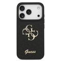 iPhone 17 Pro Guess Fixed Glitter 4G Metal Logo Cover - Sort