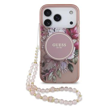 iPhone 17 Pro Guess IML Flowers cover med perlerem