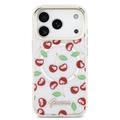 iPhone 17 Pro Guess IML Glitter Cherry Hybrid Cover - MagSafe-kompatibelt - Gennemsigtigt