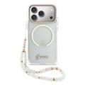 iPhone 17 Pro Guess IML Glitter Script Rem Cover - MagSafe-kompatibelt (Open Box - Fantastisk stand) - Gennemsigtig