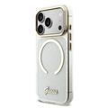 iPhone 17 Pro Guess IML Glitter Script Rem Cover - MagSafe-kompatibelt - Gennemsigtig