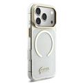 iPhone 17 Pro Guess IML Glitter Script Rem Cover - MagSafe-kompatibelt - Gennemsigtig