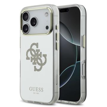 iPhone 17 Pro Guess Mirror 4G Glitter Logo Hybrid Cover - MagSafe-kompatibel - Guld