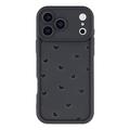 iPhone 17 Pro stødsikkert TPU-cover med hjertemønster og forhøjede kanter
