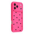 iPhone 17 Pro stødsikkert TPU-cover med hjertemønster og forhøjede kanter