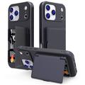 iPhone 17 Pro Hybrid Cover med Spejl og Kortholder - Sort