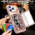 iPhone 17 Pro Hybrid Cover med Spejl og Kortholder - Pink