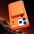 iPhone 17 Pro Hybrid Cover med Spejl og Kortholder - Orange