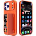 iPhone 17 Pro Hybrid Cover med Spejl og Kortholder - Orange