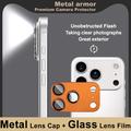 iPhone 17 Pro Imak Fulddækkende kameralinsebeskytter i metal og hærdet glas - Orange