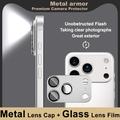 iPhone 17 Pro Imak Fulddækkende kameralinsebeskytter i metal og hærdet glas - Sølv