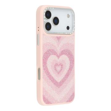 iPhone 17 Pro Jaucase magnetisk hybrid-cover med hjertemønster - pink