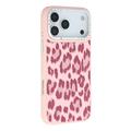 iPhone 17 Pro Jaucase magnetisk hybrid-cover med leopardprint - Pink