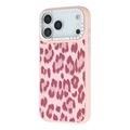 iPhone 17 Pro Jaucase magnetisk hybrid-cover med leopardprint - Pink